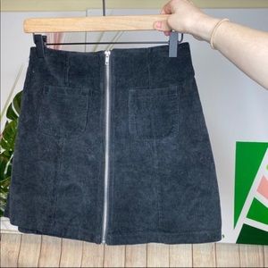 {Brandy Melville} Zip Up Corduroy Skirt